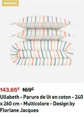 nouveau  143,65€ 169€  ullabeth - parure de lit en coton - 240 x 260 cm - multicolore - design by floriane jacques  