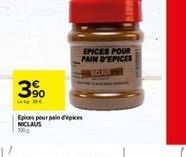 39⁰  Epices pour pain d'épices NICLAUS  100g  EPICES POUR PAIN D'EPICES 