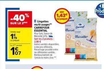 lingettes multi-usages Carrefour