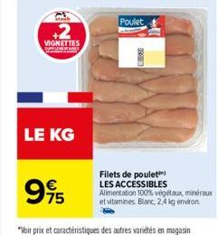 Stach  VIGNETTES  LE KG  995  Poulet  Ra  Filets de poulet LES ACCESSIBLES Alimentation 100% végétaux, minéraux et vitamines. Blanc, 2,4kg environ 