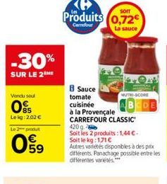sauce tomate cuisinée Carrefour