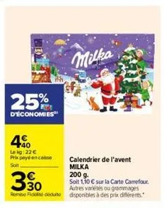 calendrier de l'avent milka