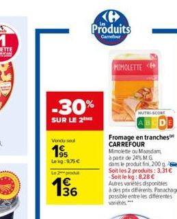 fromage en tranches Carrefour