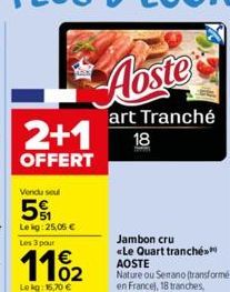 2+1  OFFERT  Aoste  art Tranché 18 