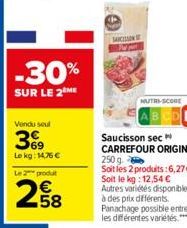 saucisson sec Carrefour