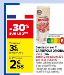 saucisson sec Carrefour