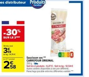 saucisson sec carrefour