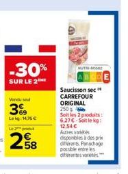 saucisson sec Carrefour