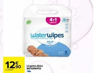 12%  le paquet  lingettes bébé waterwipes  4+1  gratis  wwaterwipes  布拉  51 