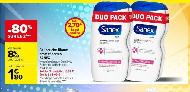 gel douche Sanex