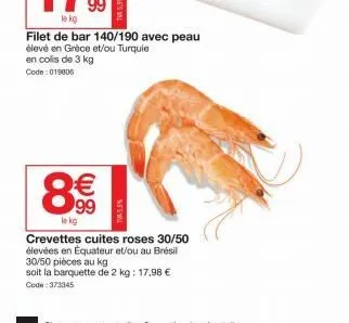 crevettes cuites 