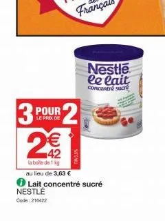 lait concentré nestlé