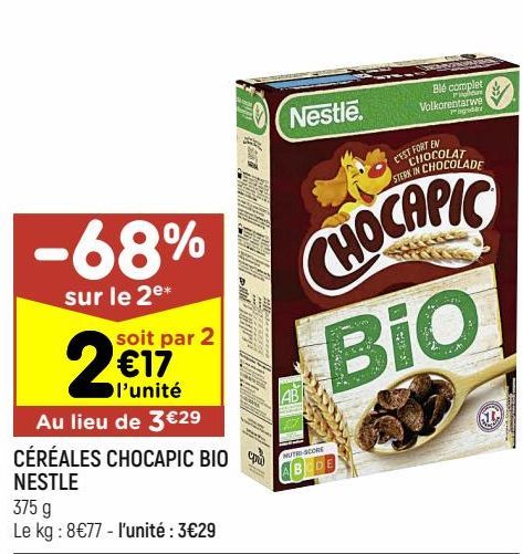 céréales chocapic bio Nestlé