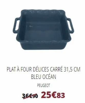 plat à four délices carré 31,5 cm bleu océan  peugeot  36€90 25€83 