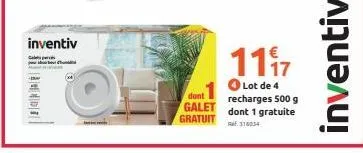 inventiv  ca  tu  o  1117  lot de 4 dont recharges 500 g galet dont 1 gratuite gratuit  316034  inventiv  