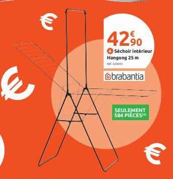 €  42⁹0  Séchoir intérieur Hangong 25 m  620043  brabantia  SEULEMENT 584 PIÈCES) 