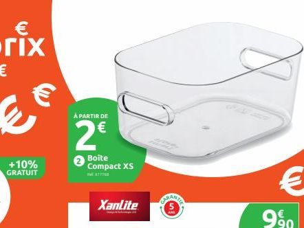 +10% GRATUIT  €  À PARTIR DE  2€  Boite Compact XS  Xanlite 