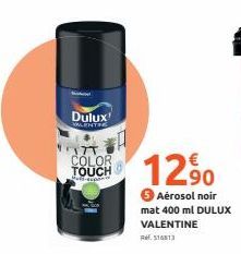 Dulux  VALENTINE  COLOR TOUCH  12.⁹0  Aérosol noir mat 400 ml DULUX VALENTINE  R516613 