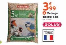 ZOLUX  5KG  3.9⁹  Mélange  oiseaux 5 kg Ref.657804  ZOLUX  FABRIQUÉ EN FRANCE 