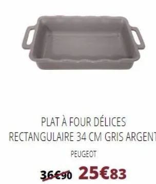 plat à four délices  rectangulaire 34 cm gris argent  peugeot  36€90 25€83 