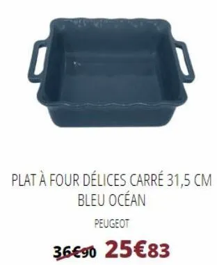 plat à four délices carré 31,5 cm bleu océan  peugeot  36€90 25€83 