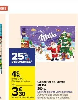 calendrier de l'avent milka