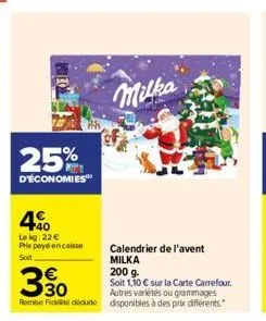 calendrier de l'avent milka