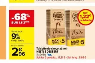 chocolat noir nestlé