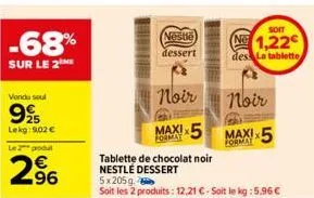 chocolat noir nestlé