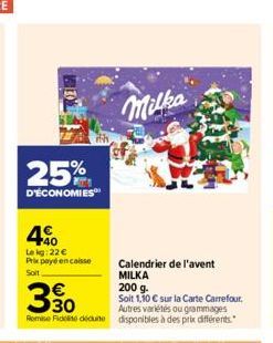 calendrier de l'Avent Milka