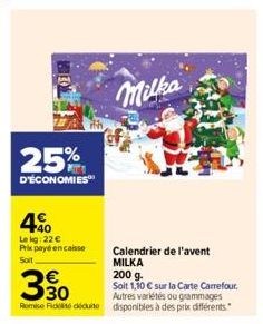 calendrier de l'Avent Milka