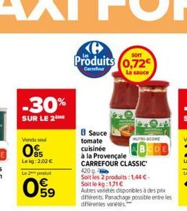 sauce tomate cuisinée Carrefour