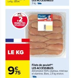 Stach  VIGNETTES  LE KG  995  Poulet  Ra  Filets de poulet LES ACCESSIBLES Alimentation 100% végétaux, minéraux et vitamines. Blanc, 2,4kg environ 