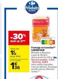 fromage en tranches Carrefour