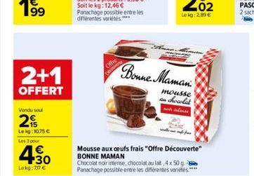 chocolat noir Bonne maman