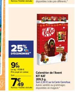 calendrier de l'Avent Kit kat