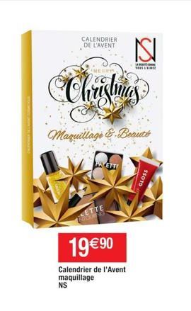 CALENDRIER DE L'AVENT  MEGRYS  Christmas  Maquillage & Beauté  PAVETTI  CETTE  NICKING  19 €90  Calendrier de l'Avent maquillage NS  ISI  $5019 