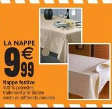 Nappe festive 100% polyester. traitement anti-tâches existe en différents modèles 