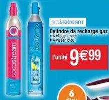 sodastream  sodastream  sodastream Cylindre de recharge gaz  Aclipser, rose A visser, bleu  l'unité  €9€99  