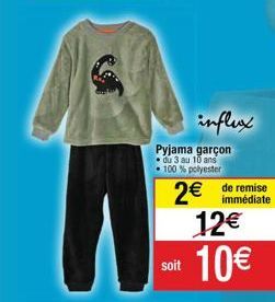 Pyjama garçon du 3 au 10 ans 100% polyester  soit  influx  de remise immédiate  2€ 12€ 10€ 