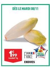 DÈS LE MARDI 08/11  199  che  RGINEFRITS  FRANCE  ENDIVES  FRANCE 