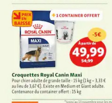 croquettes Royal Canin Maxi