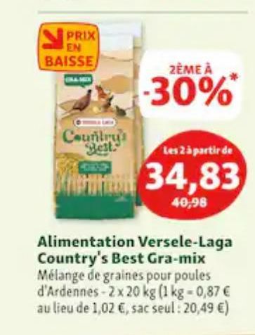 alimentation Versele-Laga Country´s Best Gra-mix