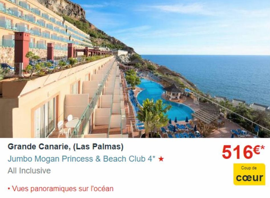 Grande Canarie, (Las Palmas)  Jumbo Mogan Princess & Beach Club 4* ★  All Inclusive  • Vues panoramiques sur l'océan  516€*  Coup de cœur  