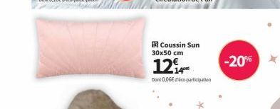 Coussin Sun  30x50 cm  124  Dont 0,06€ déco-participation  -20% 