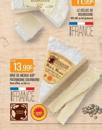 leng  pusa leorang  13,99€  brie de meaux aop patrimoine gourmand demi affiné, au lait cru  france  patrimoine gourmand  brie & means  lait cre 