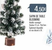 4,50€  SAPIN DE TABLE BLOOMING Modelo conneige  Hauteur 25 cm-Pied bois  Également disponible en non décoré à 3€ 