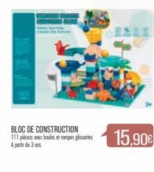 BLOC DE CONSTRUCTION 111 piècess avec boules et rampes glissantes A partir de 3 ans  15,90€ 