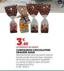 chocolat blanc adam