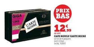 café moulu Carte noire